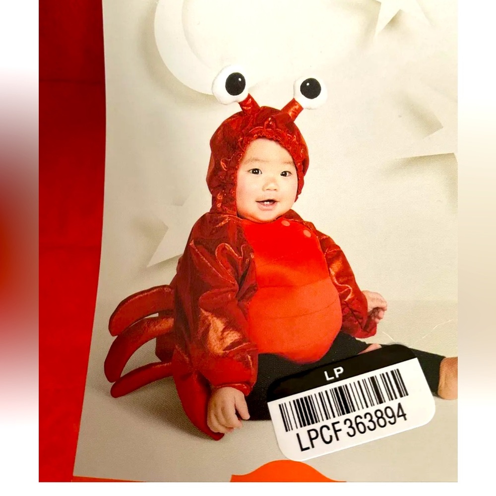 Infant Baby Lobster Halloween Costume Sz 0-6 Months Infant Lobster Costume